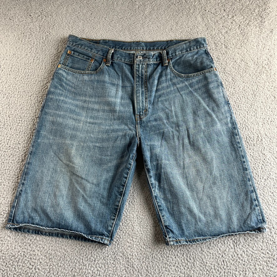 Levi's 569 Shorts Mens 38 Blue Bermuda Denim Jean Skater Grunge Hip Hop Medium