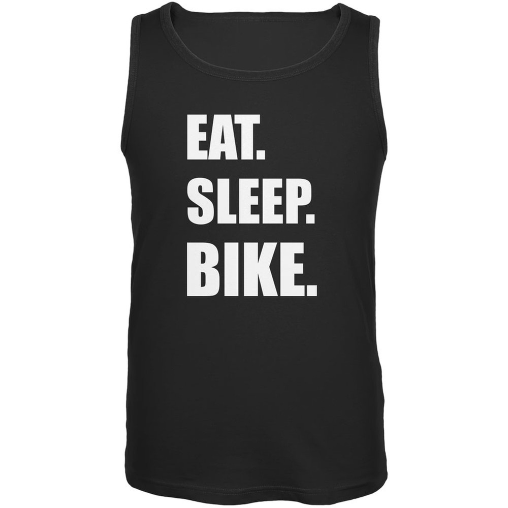 Eat Sleep Bike Black Tank Top for Adults