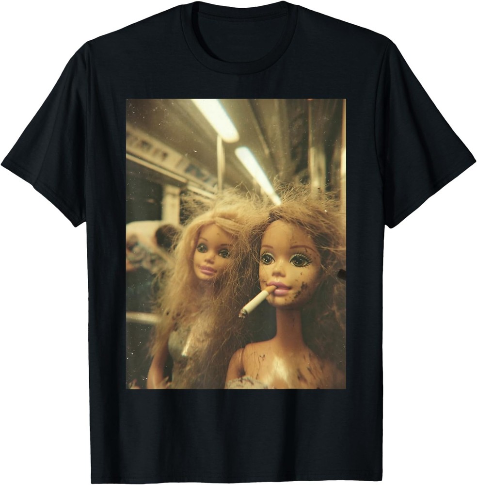 Funny Disgusting Doll face Meme Smoking Women Men Kid T-Shirt, Gildan 5000