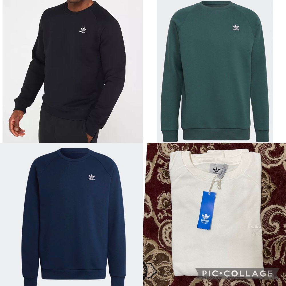 ADIDAS MENS TREFOIL ESSENTIALS CREWNECK SWEATSHIRT TOP JUMPER HOODIE XS,S,M,L,XL