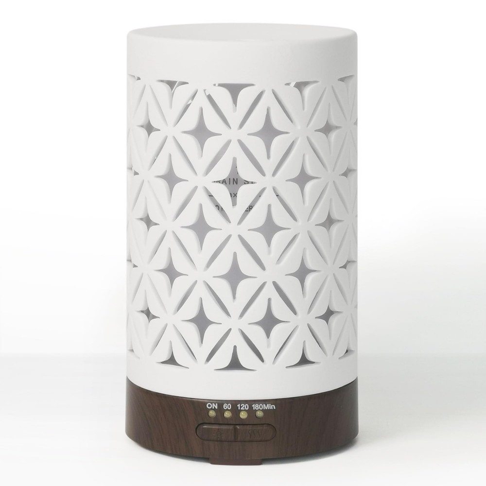 White Ceramic 100ml Essential Oil Diffuser for Home Aromatherapy with Auto Shut-Off