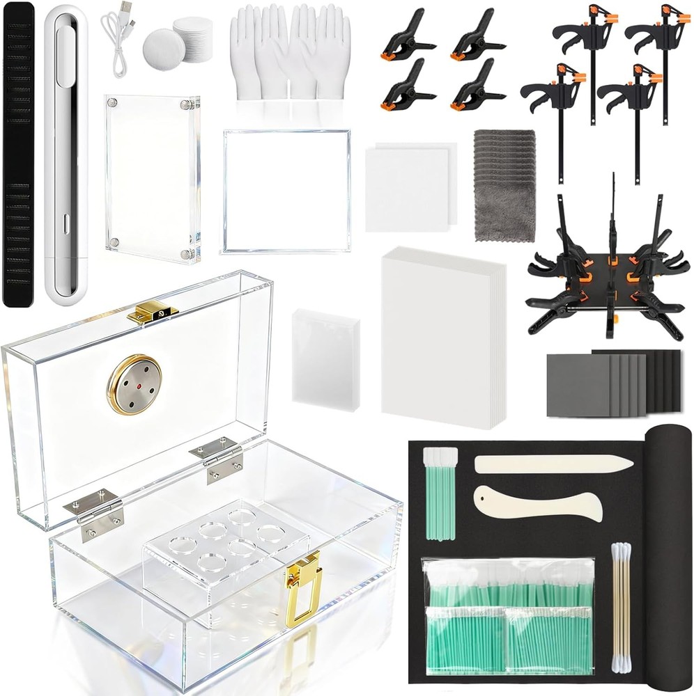 DEDC All-in-One Trade Card Flattening Kit Restoration Cleaning with Heat Pen: Cl