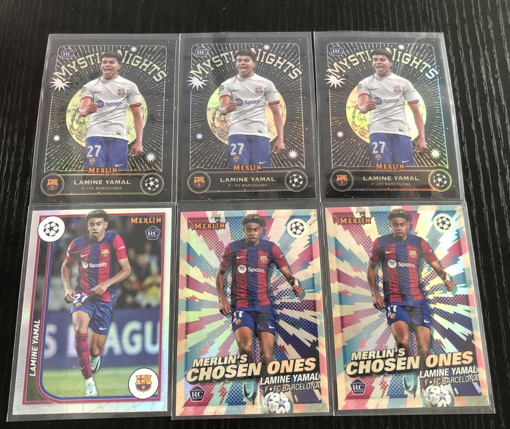 LAMINE YAMAL 2023-24 Topps Chrome Merlin Mystic Nights+Chosen Ones RC lots6 -vi
