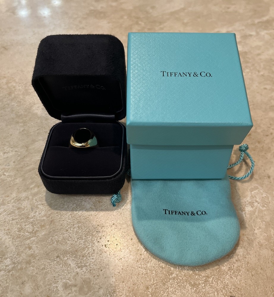Tiffany & Co 18k Gold Onyx Signet Ring