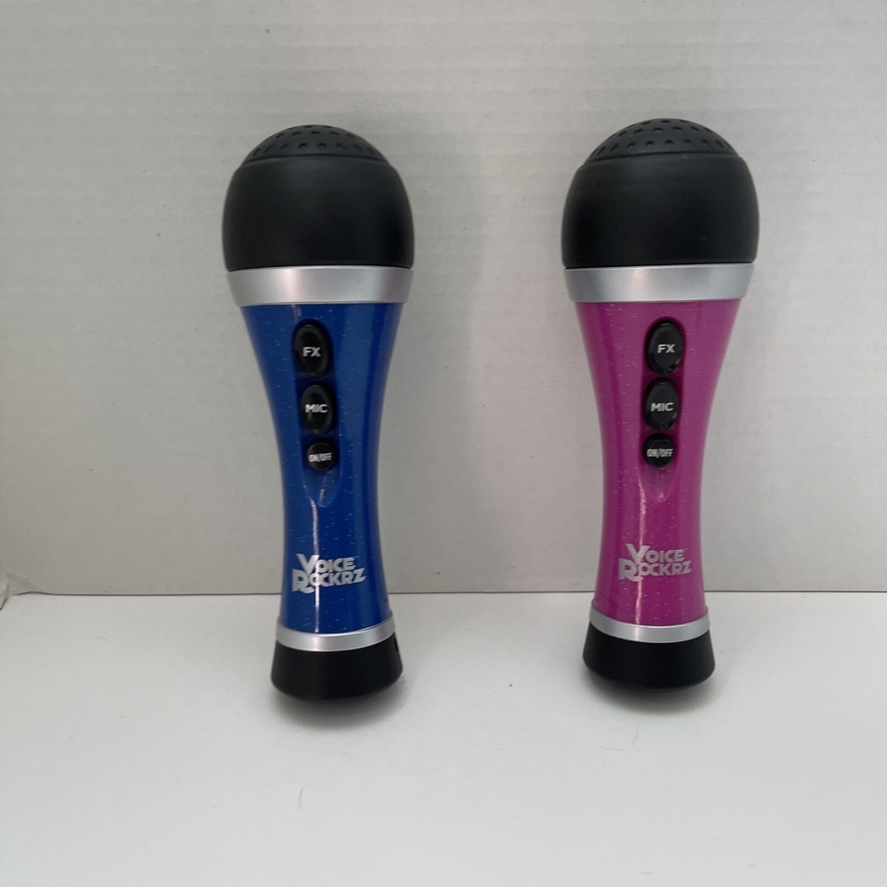 Microphones Kids 2 Voice Rockrz Toys Blue & Pink   -Tested Works
