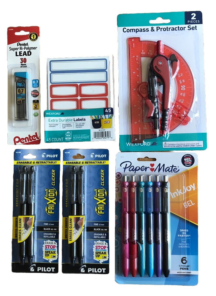 Back To School Office Supplies Mixed Lot Pilot Erasable Gel Pens Pentel Wexford-image