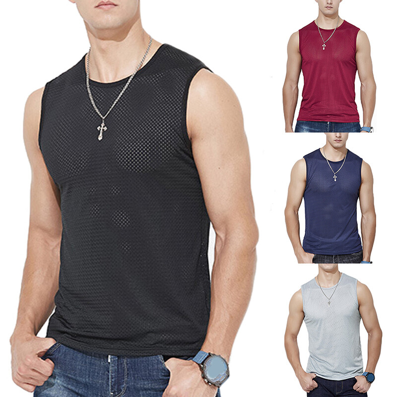 Mens Muscle Hoodie Tank Top Bodybuilding T-shirt Sleeveless Gym Workout Vest