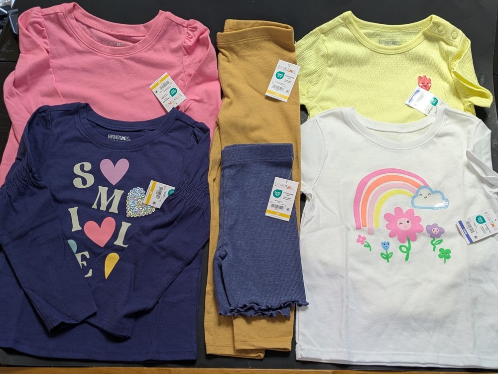 NWT Garanimals Toddler Girl 6pc Bundle Lot Sizes 2T & 24M Mix & Match Clothes