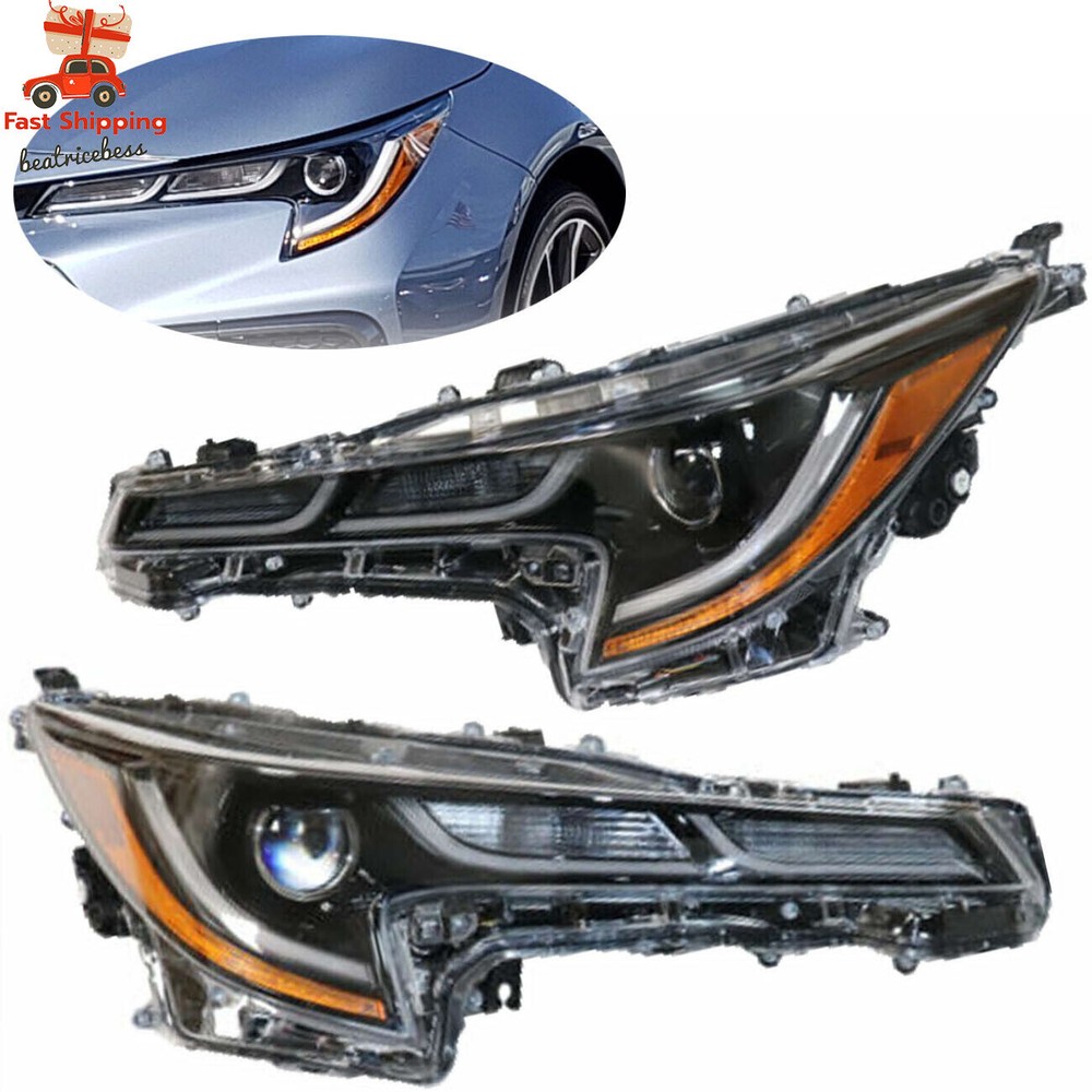 Pair LED Headlights Set For 2020 2021 Toyota Corolla SE XLE Headlamps LH+RH