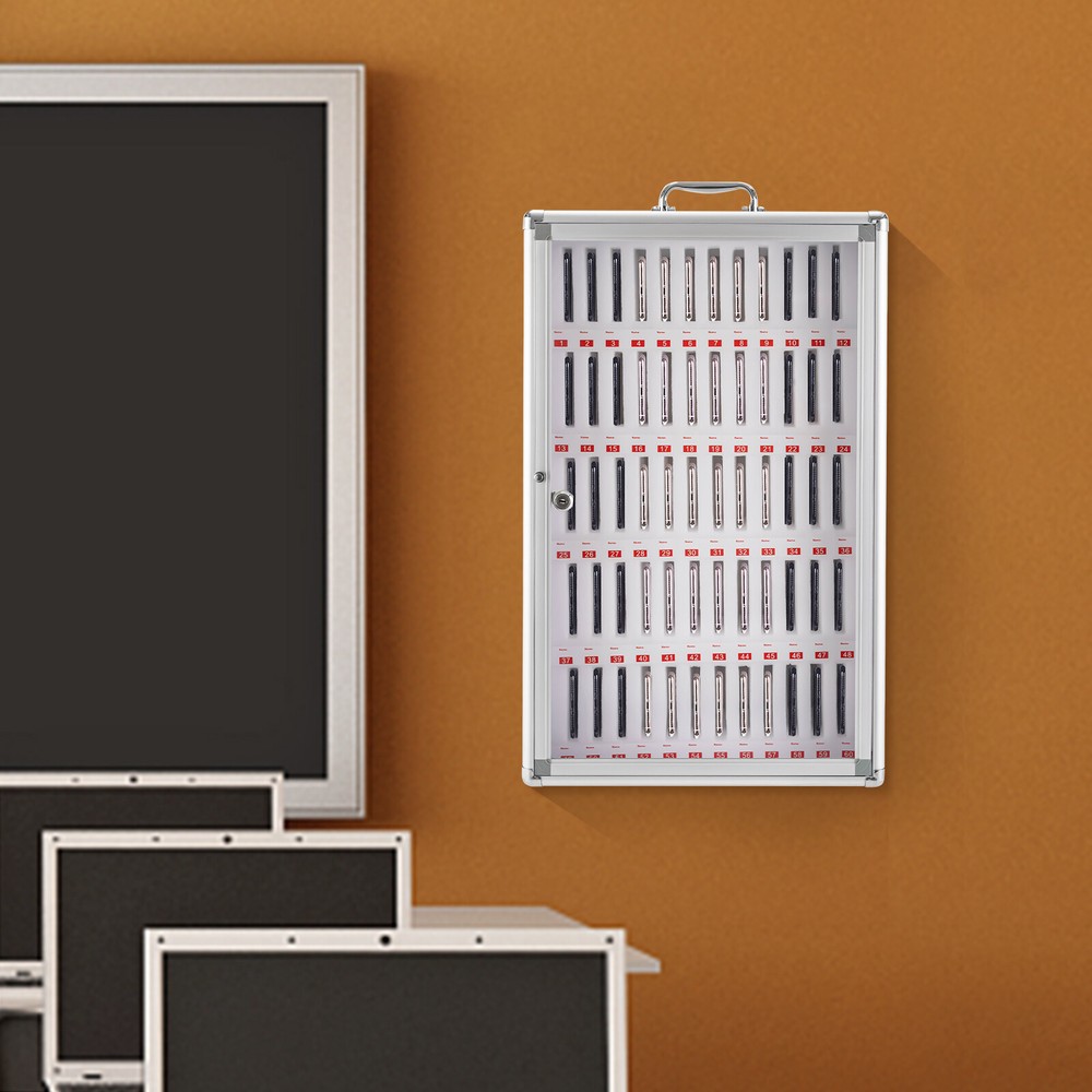 Aluminum Alloy Storage Cabinet for Cell Phones Can be Carried by Hand (60 Slots)