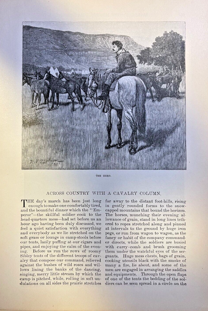1885 Traveling Across Country With A Cavalry Column illustrated