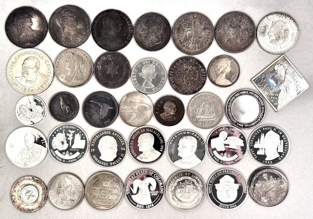 World Coin Currency US Silver  and Non-Silver MIXED Lot Pope Papal Israel