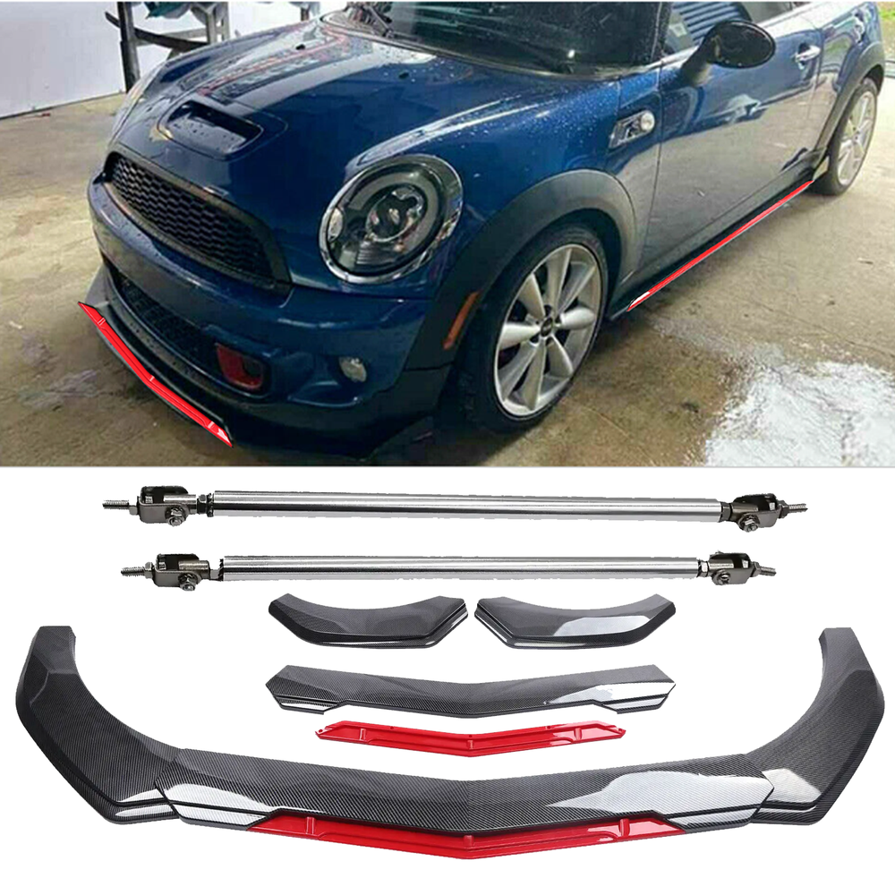 Carbon Fiber Front Bumper Lip Spoiler Splitter Strut Rod for Mini Cooper