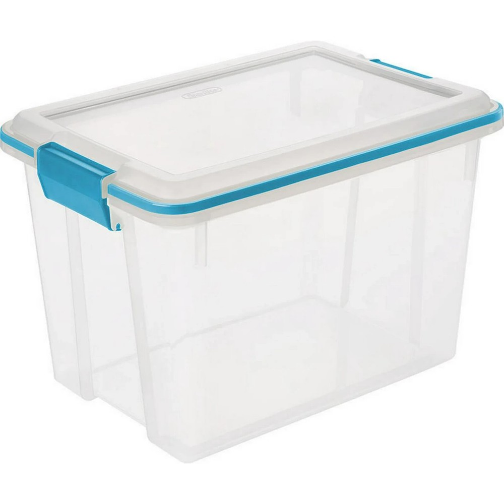 20-Quart Clear Plastic Storage Bin with Secure Gasket Lid
