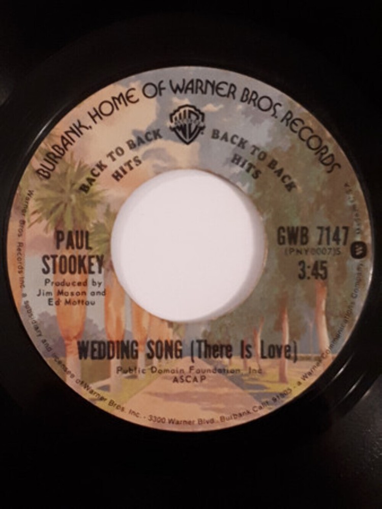 Noel Paul Stookey Wedding Song There Is Love Sebastian Warner Bros Record