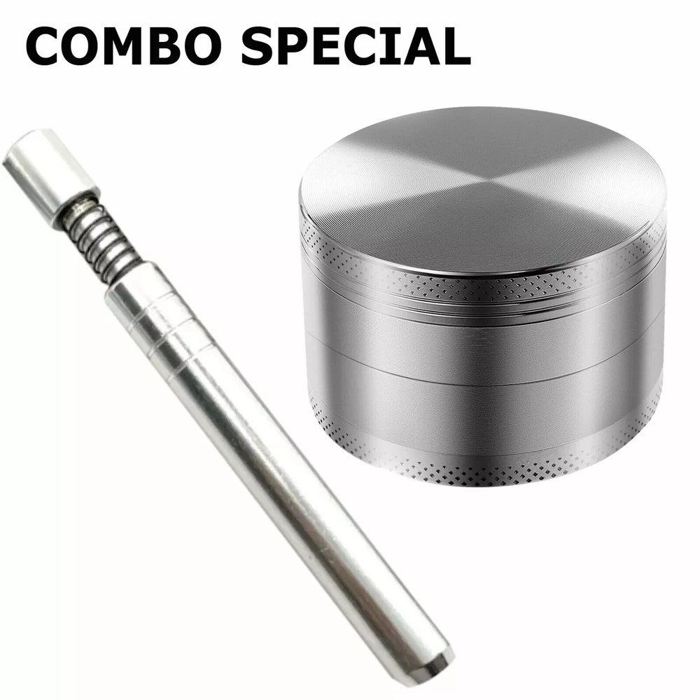 5-Piece Metal Herb Grinder with Handle for Tobacco and Spices