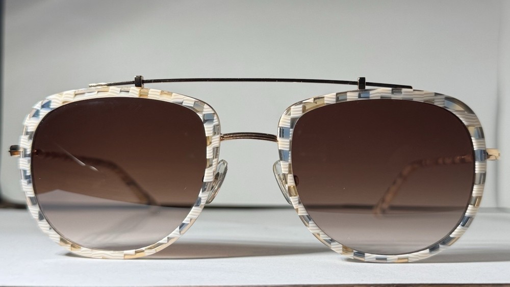 KREWE Breton Pincheck 18K Sunglasses (Discontinued Line)