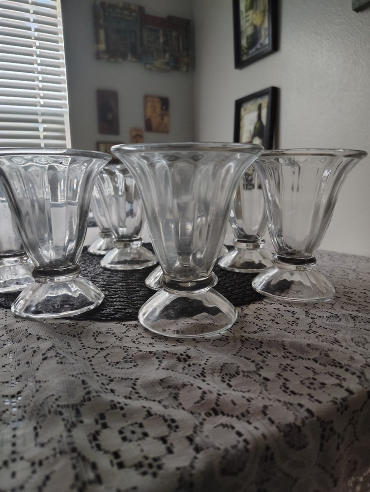 Vintage Set of 13 Libbey Tulip Footed Sundae and Ice Cream Glasses