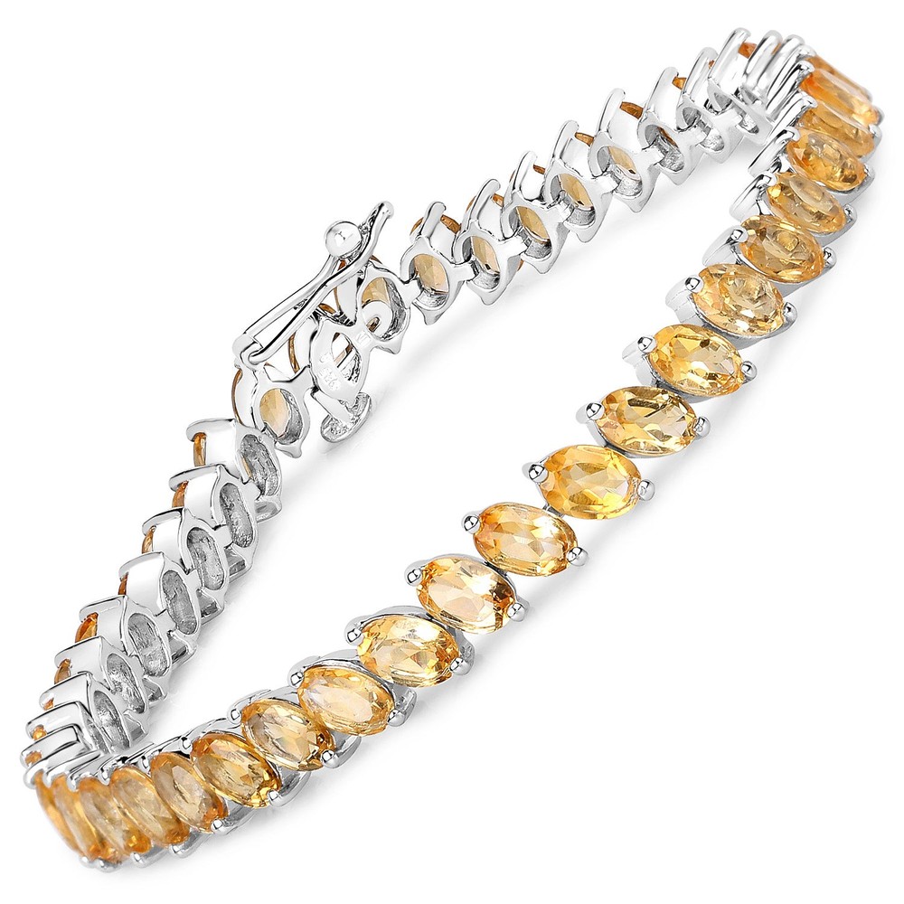18.06 Carat Genuine Citrine Sterling Silver Bracelet 925