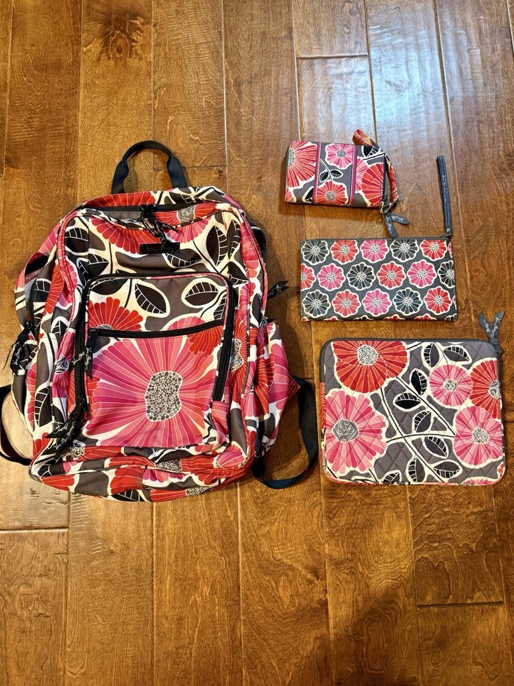 Vera Bradley Cherry Blossom 4-Piece Set Bundle