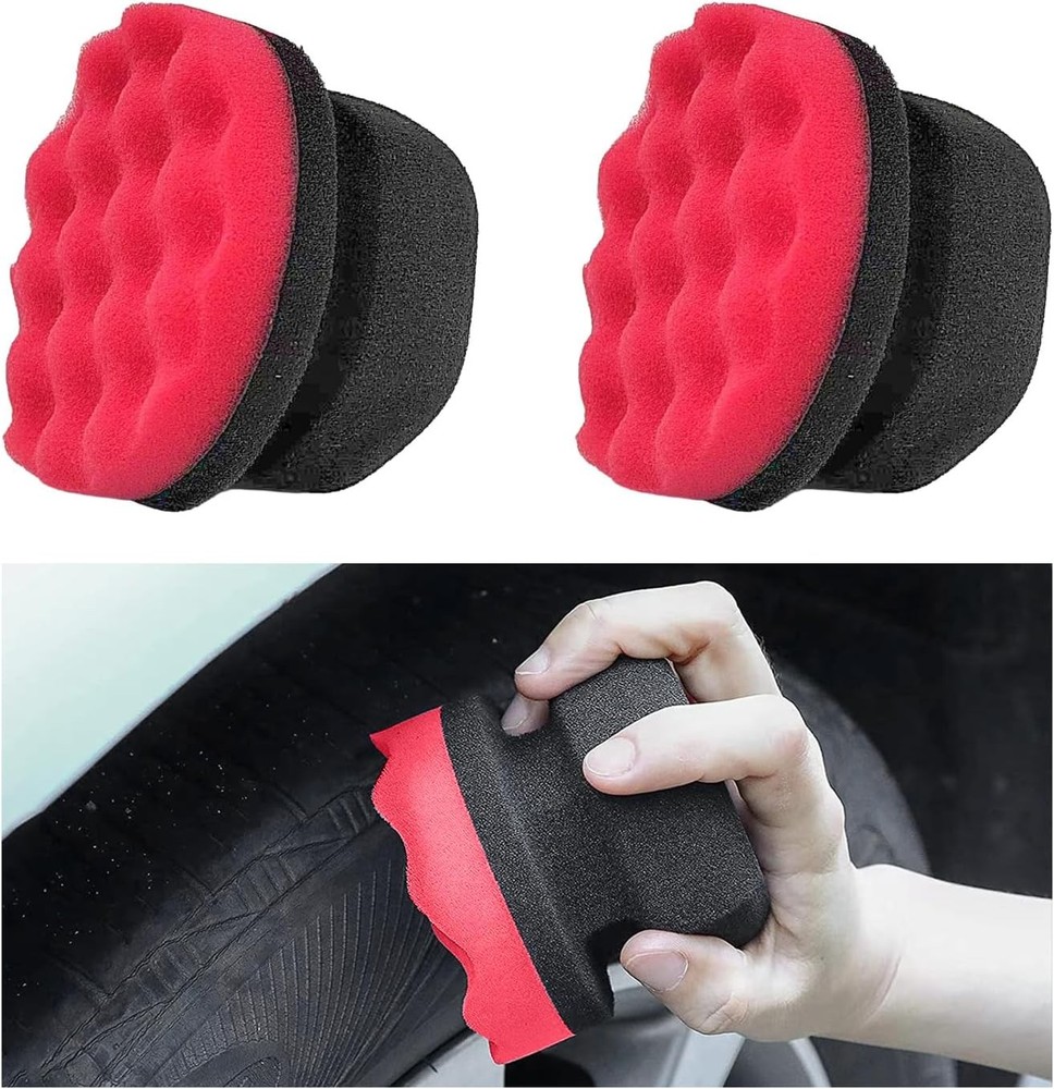 2 Pack Large Tire Shine Applicator Pad Tire Hex Grip Applicator Tire Shine Car