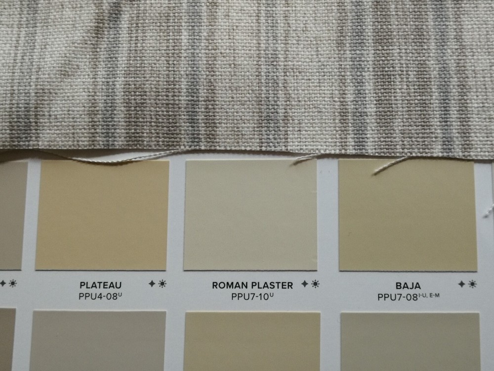 Magnolia Home Stan Cathell Beige Stripe Drapery Upholstery Fabric 56.5 x 75.5 Inches