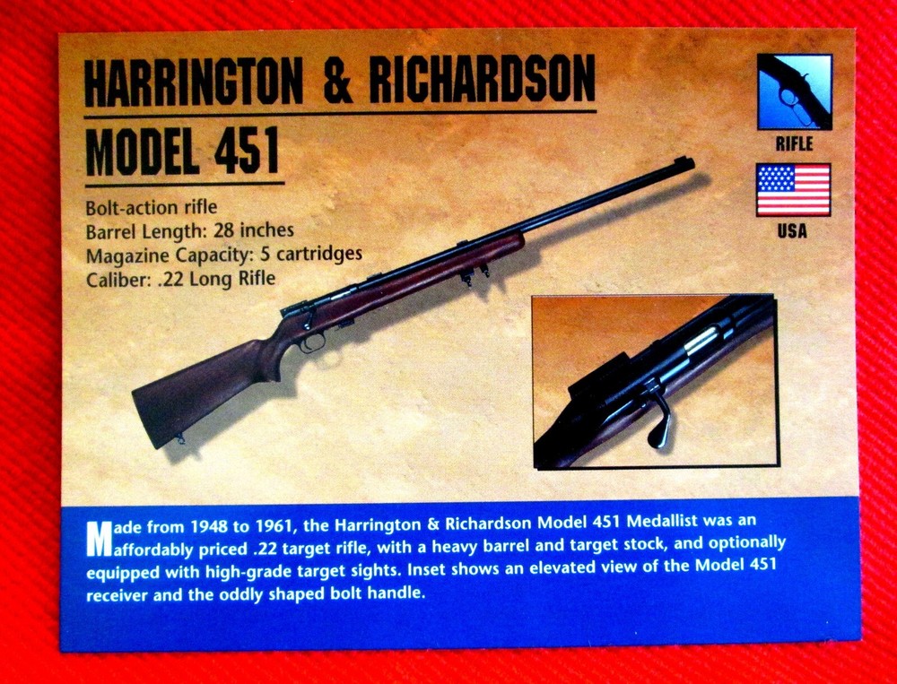 Harrington & Richardson Model 451 Rifle Classic Firearms Photo Card u