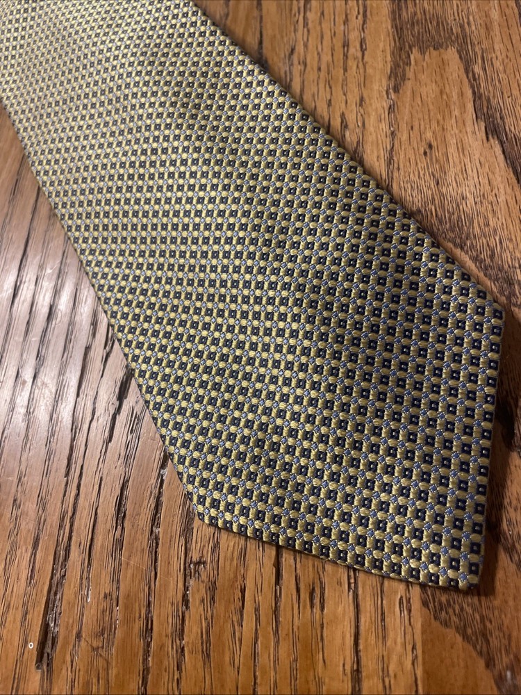 EUC Brooks Brothers 346 Woven Silk Geometric Stripe Tie Necktie USA Made