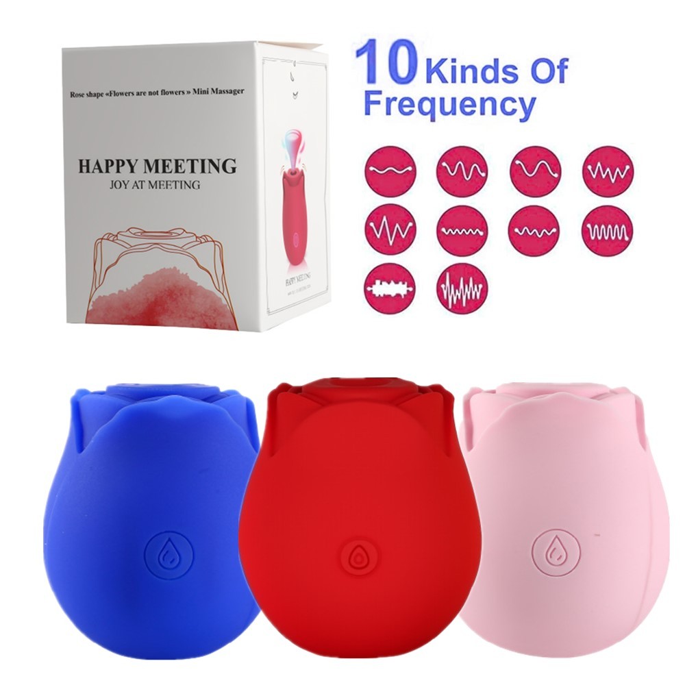 10-Speed Rose Toys Licking Suction Massage Clitoris Sucking Vibrating Massager