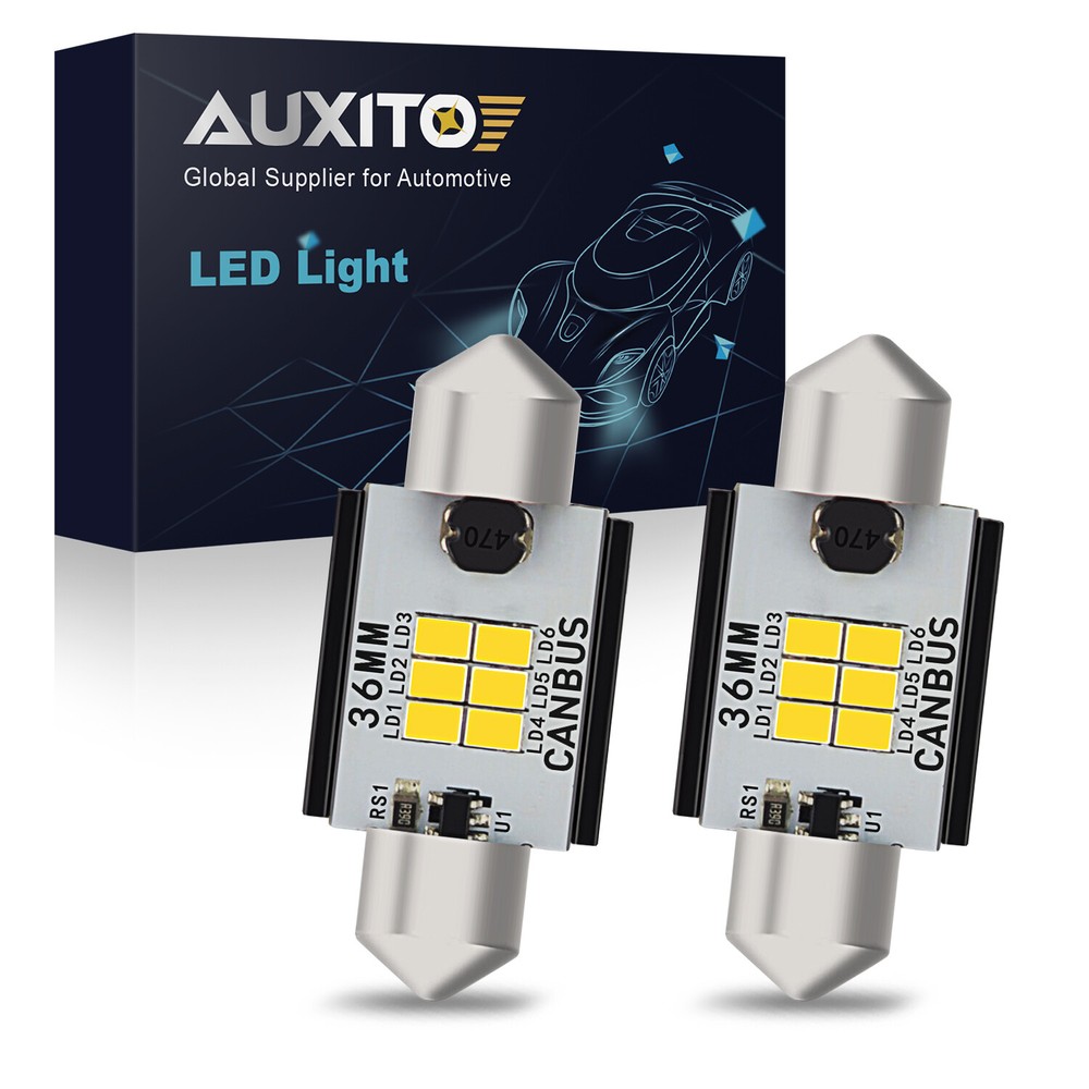 6000K 36MM 6411 Interior LED Bulbs for Dome Map Trunk License Plate Light Canbus