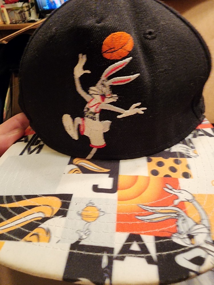 Space Jam Hat Cap Snapback Black Bugs Bunny Tune Squad Slam Dunk Looney Tunes