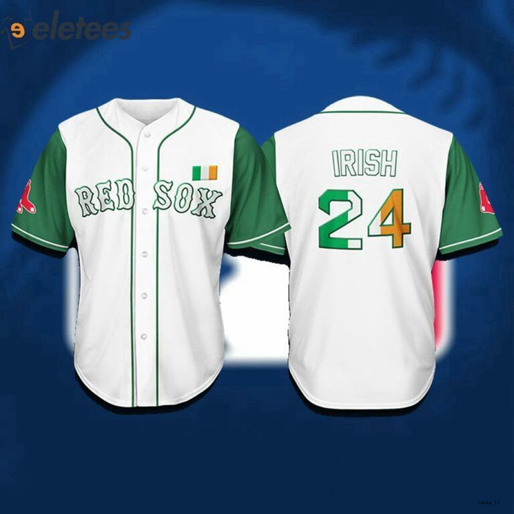 HOT SALE! Red-Sox Irish-Celebration 3D Jersey 2024 Giveaway white