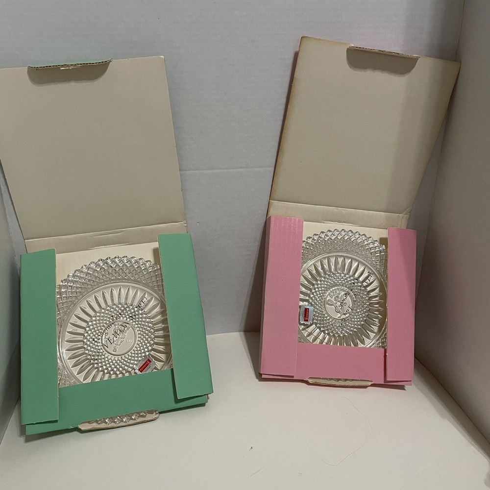 Vintage~ Beautiful 1978 Avon 92nd Anniv Set of 2 FOSTORIA LEAD CRYSTAL ~8