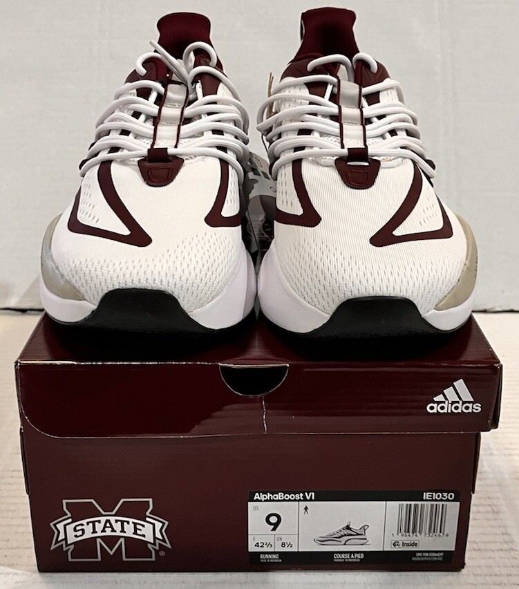 Adidas AlphaBoost V1 NCAA Mississippi State Mens Size 9 IE1030 Shoes n74