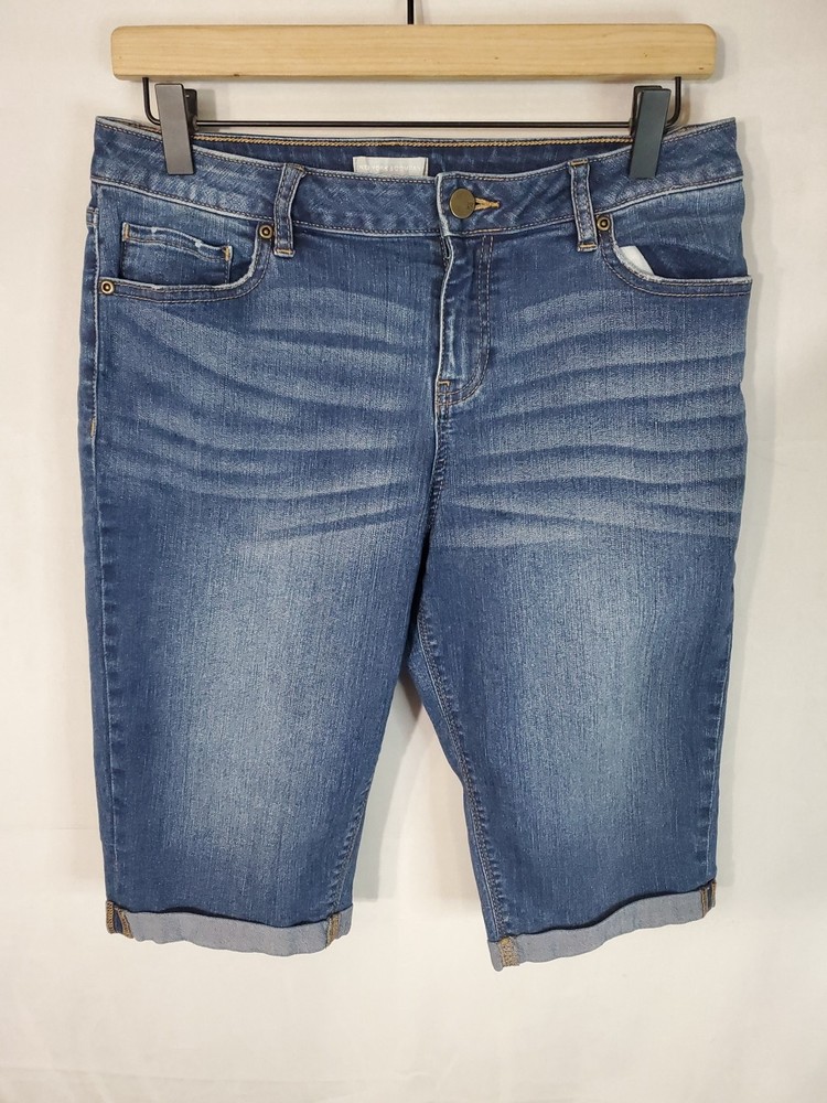 New York & Company Shorts Women's Size 8 Blue Denim Jean Cropped Cotton