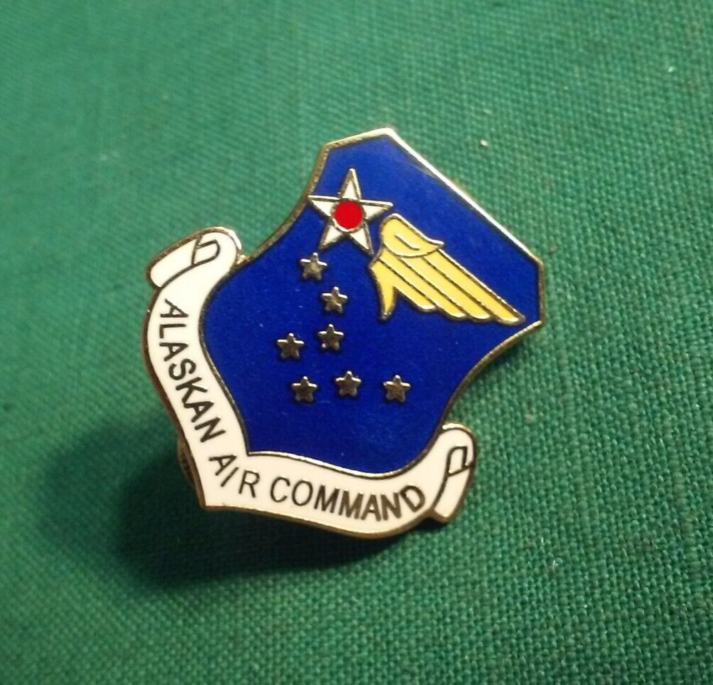 Vintage USAF Alaskan Air Command Military DUI Insignia Lapel Pin Enamel Pinback