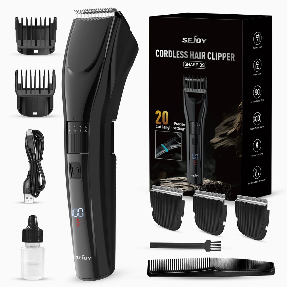 New Electric Hair Clippers Cordless Trimmer Beard Cutting Barber Haircutting Set