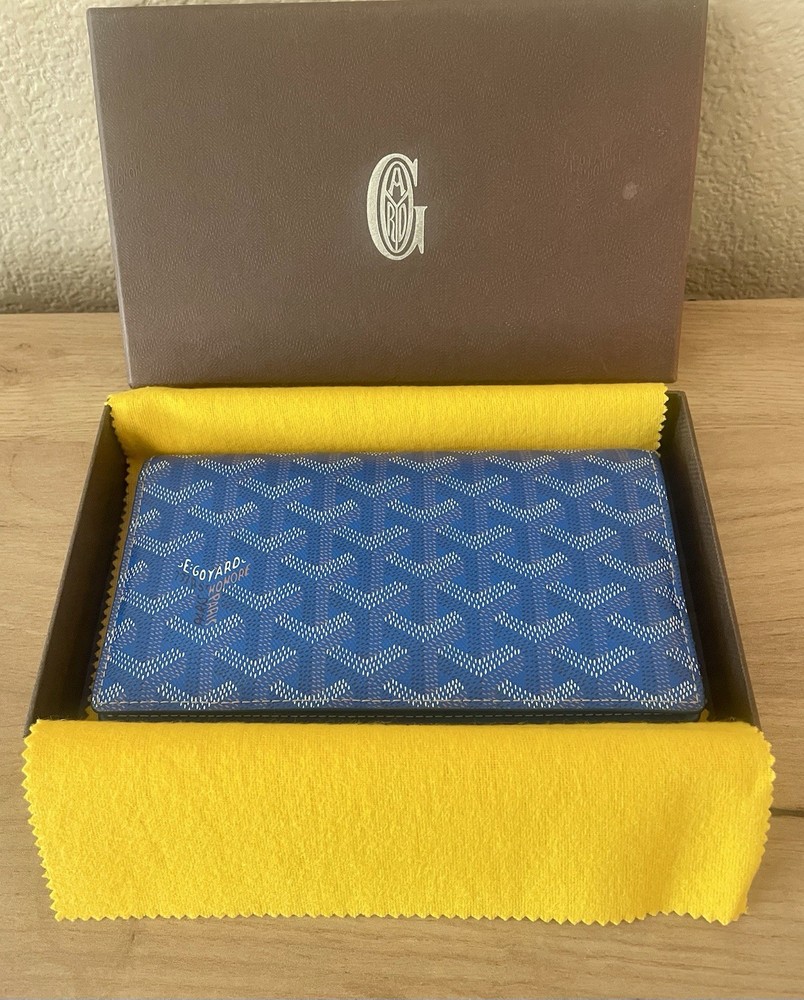 Authentic Goyard Richelieu Long Wallet Sky Blue