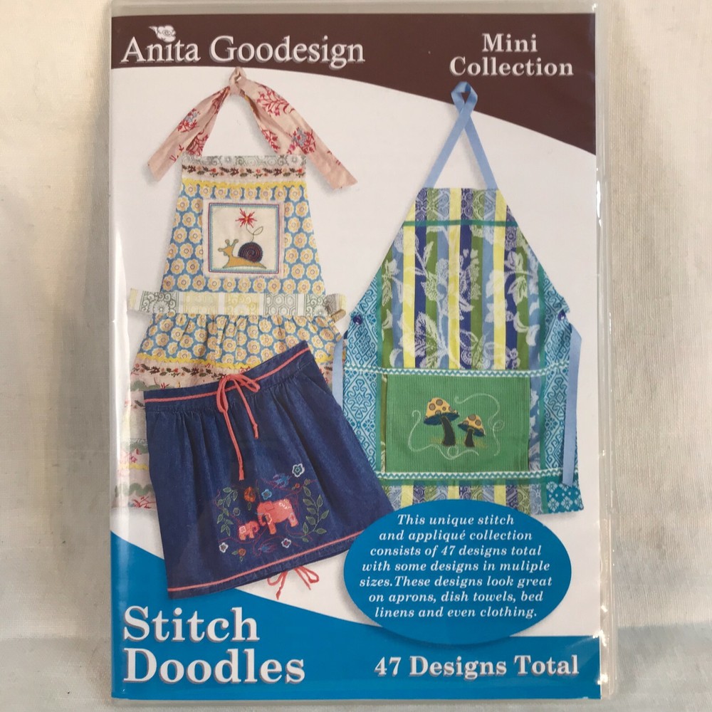 NEW Stitch Doodles Anita Goodesign Machine 47 Embroidery Designs CD Software