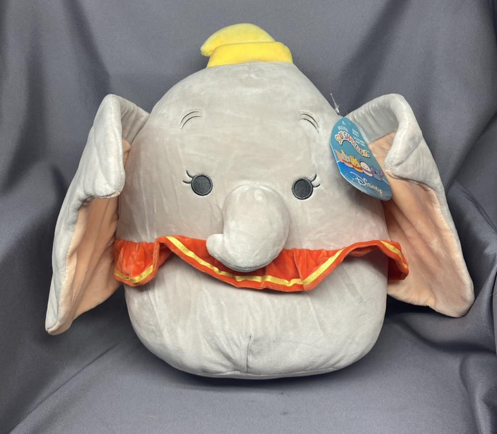 New w/ Tag NWT DISNEY Squishmallow 18” Dumbo the Elephant Plush Stuffed Animal
