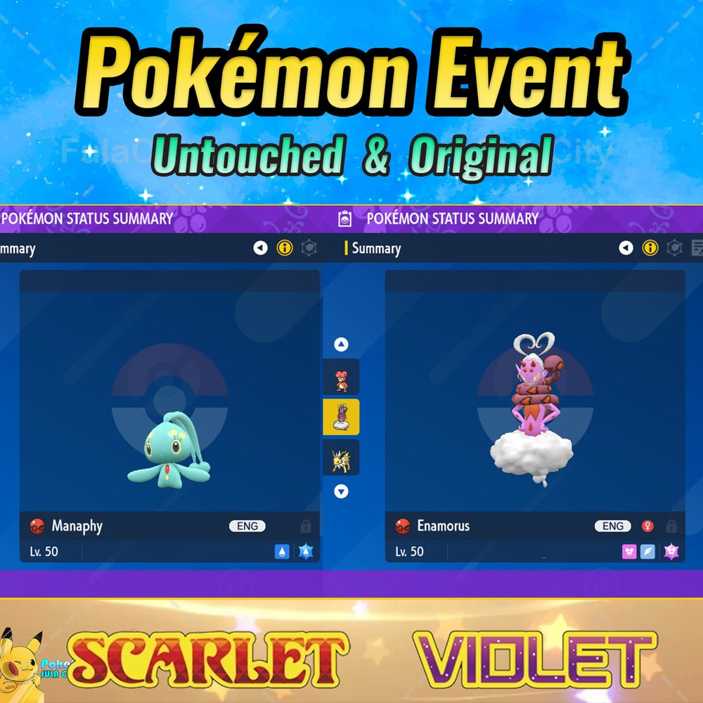 Shiny Enamorus ✨ Shiny Manaphy ✨HOME Gift Event ✨ Pokemon Scarlet Violet 💜