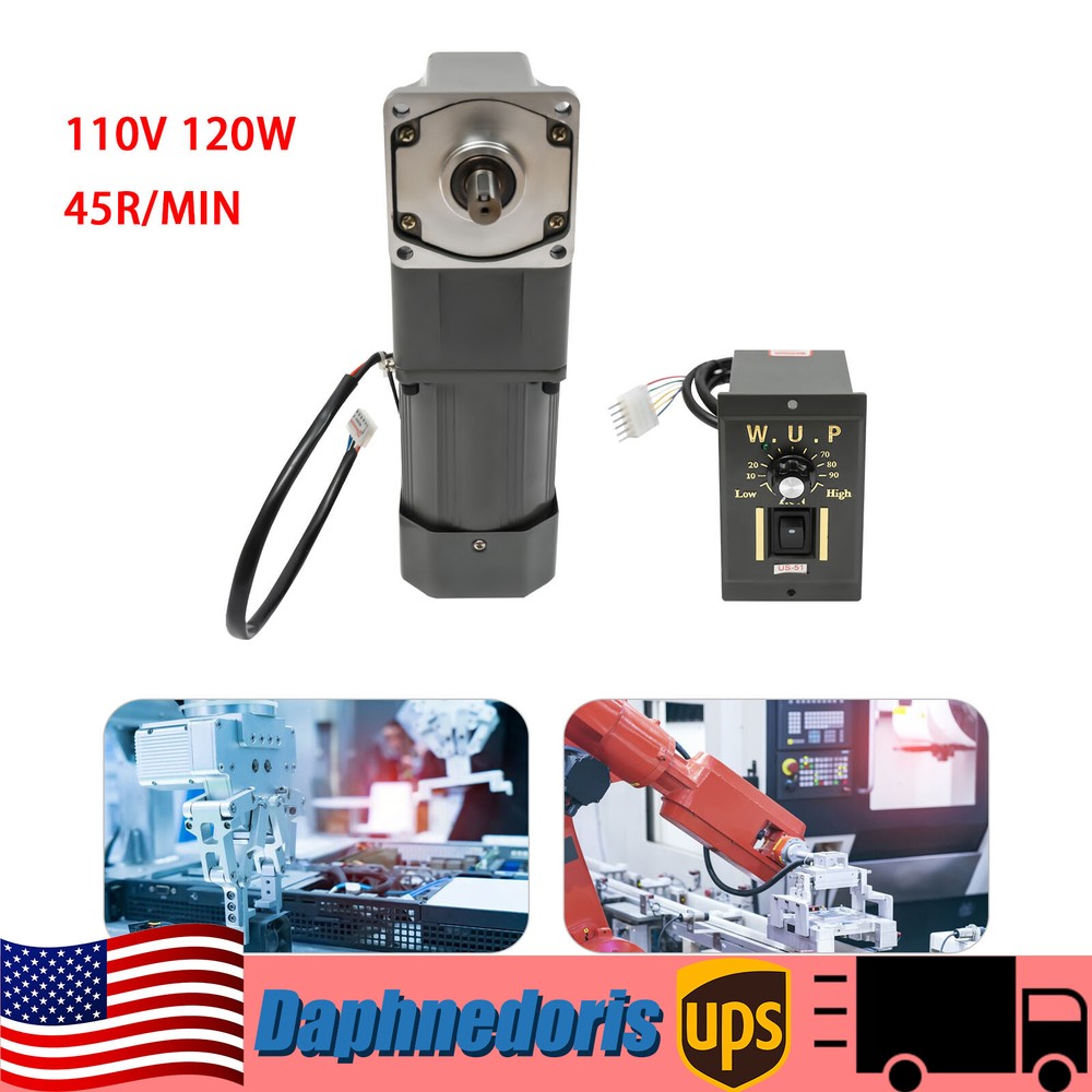 120W 110V 1:30 AC Gear Motor Electric Reversible Speed Reduction Motor 45R/MIN
