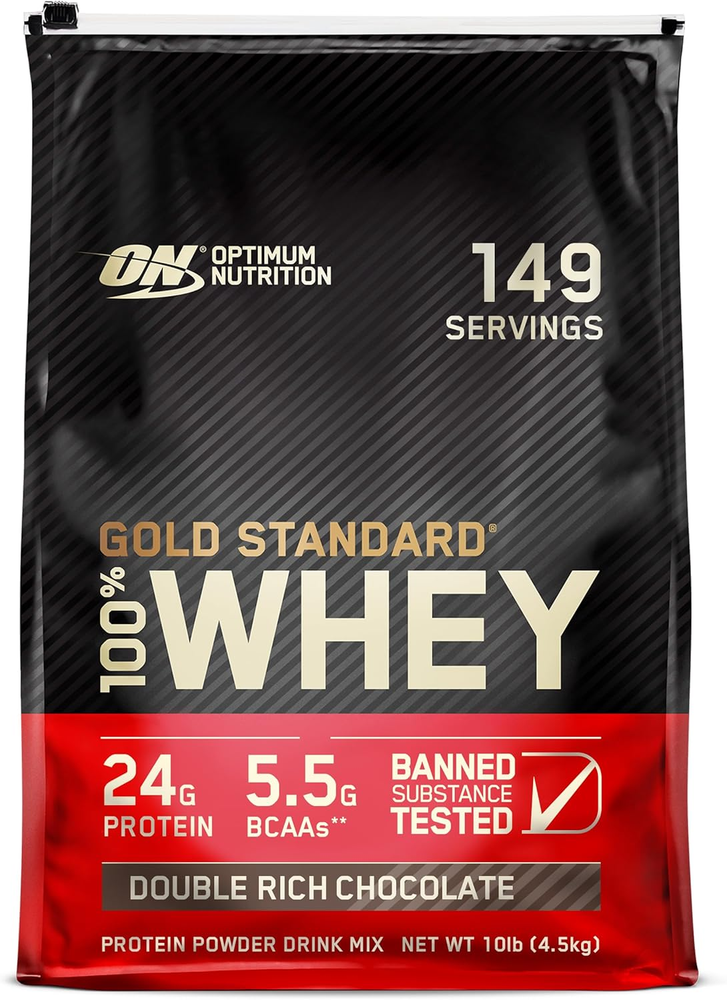 Gold Standard 100% Whey Protein Powder, Double Rich Chocolate 10 Pound (Packagin
