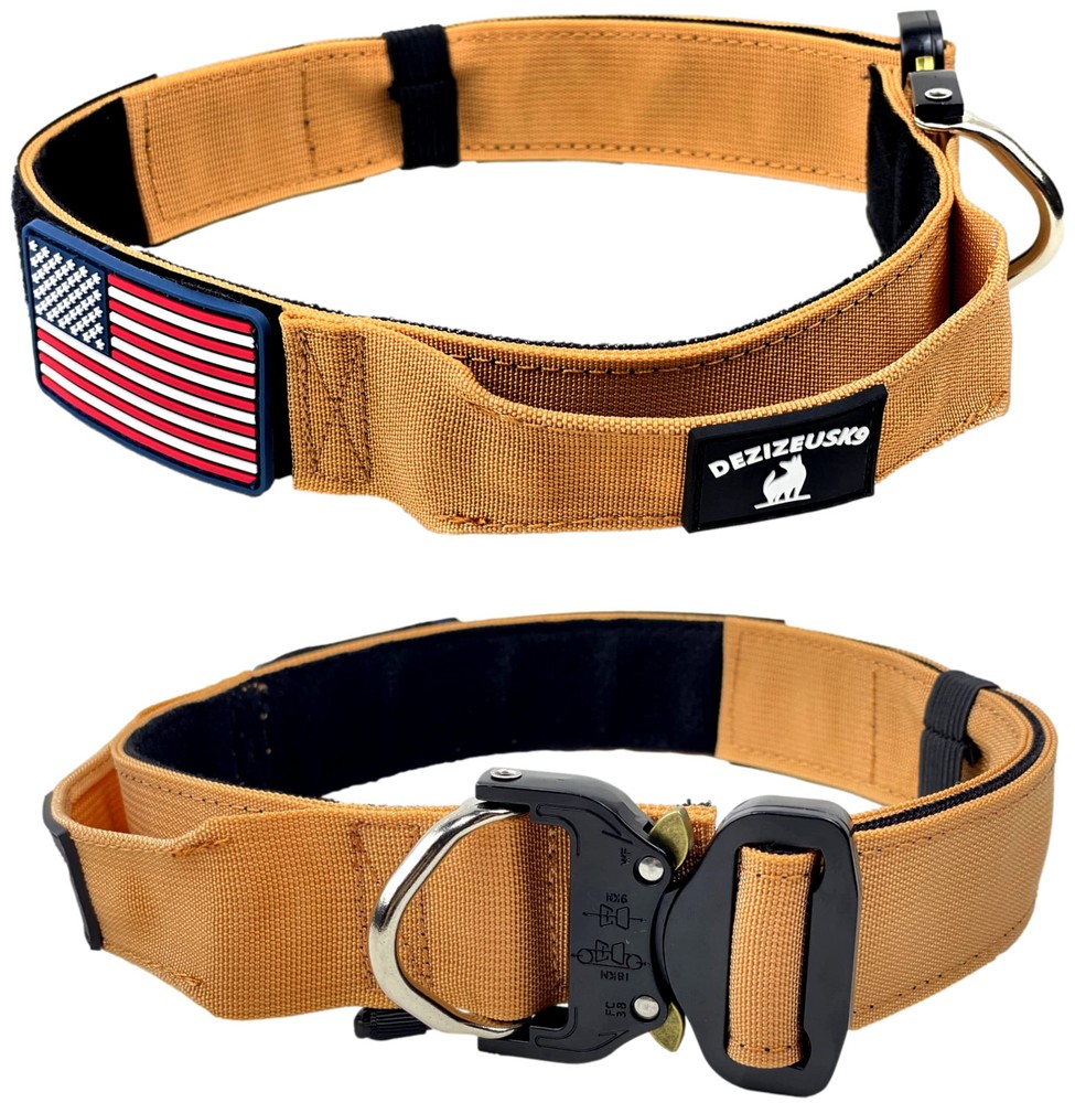 Tactical Dog Collar with Handle - 1.5 Inch Customized Heavy Duty Dog Collars ...