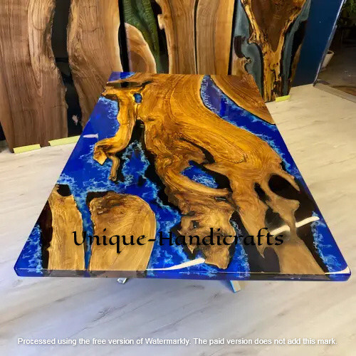 Ocean Epoxy Dining Table Top Handmade Epoxy Living Room Decors Black Friday Sale