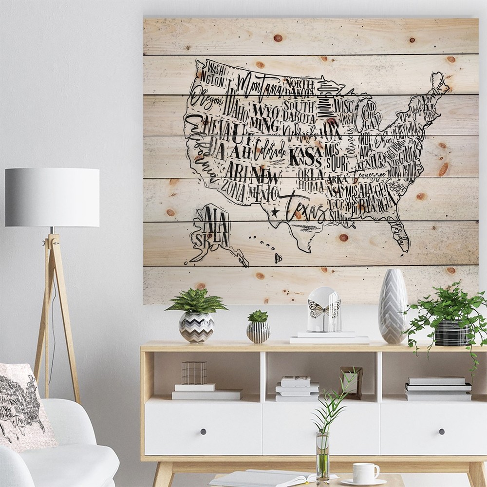 Designart 'United States Vintage Map in Dirty Paper' Maps  Small