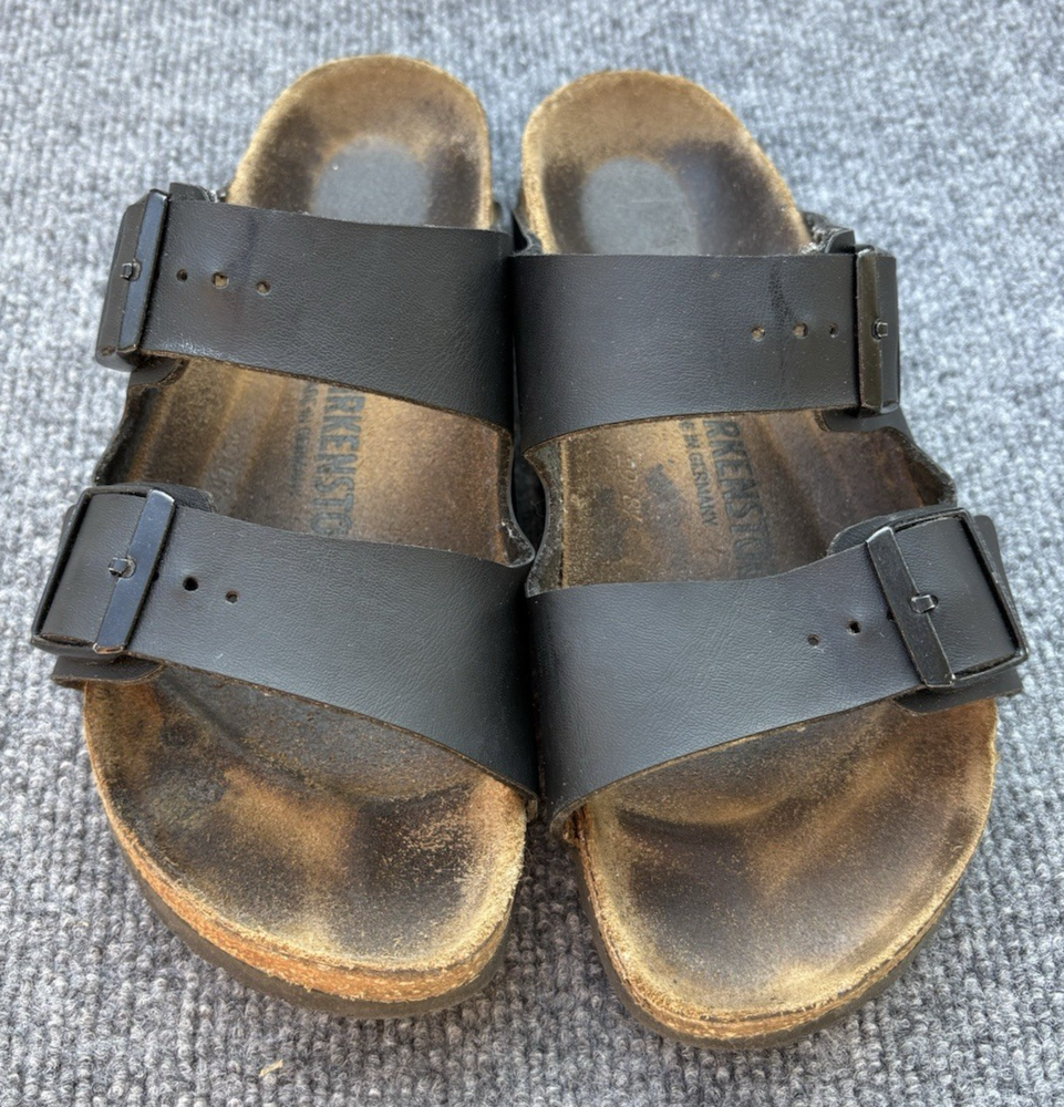 Birkenstock Arizona Black Sandals Women's Size 39 L8 M6 Two-Strap Slides