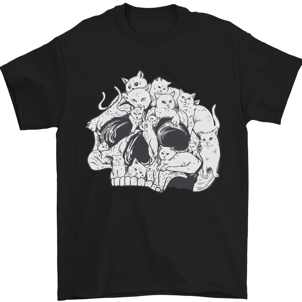 A Skull Made of Cats Mens T-Shirt 100% Cotton