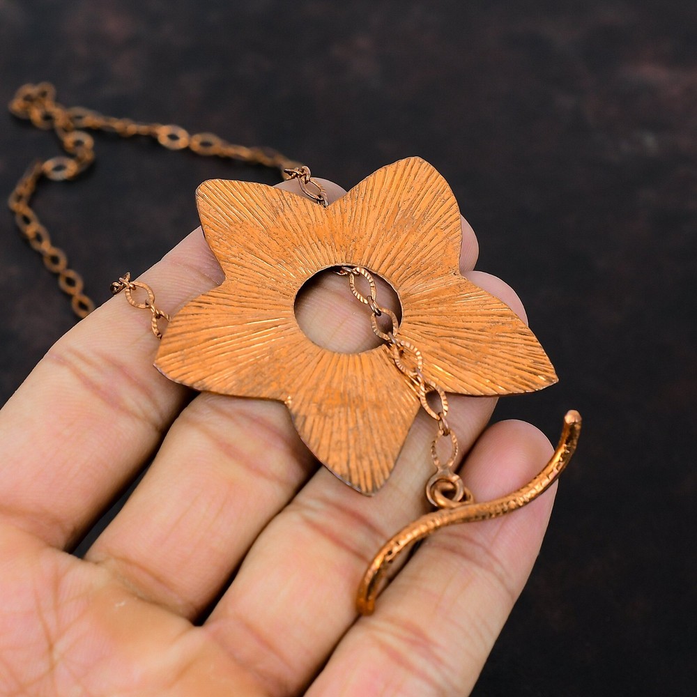 New Year Sale Copper Natural Handmade Daughter Birthday Flower Art Deco Pendant