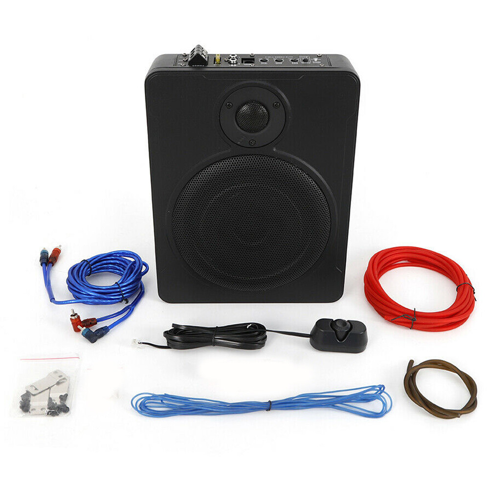 600W Slim Under-Seat Subwoofer Powered Car Truck Sub w/ Amp Kit Speaker 8 